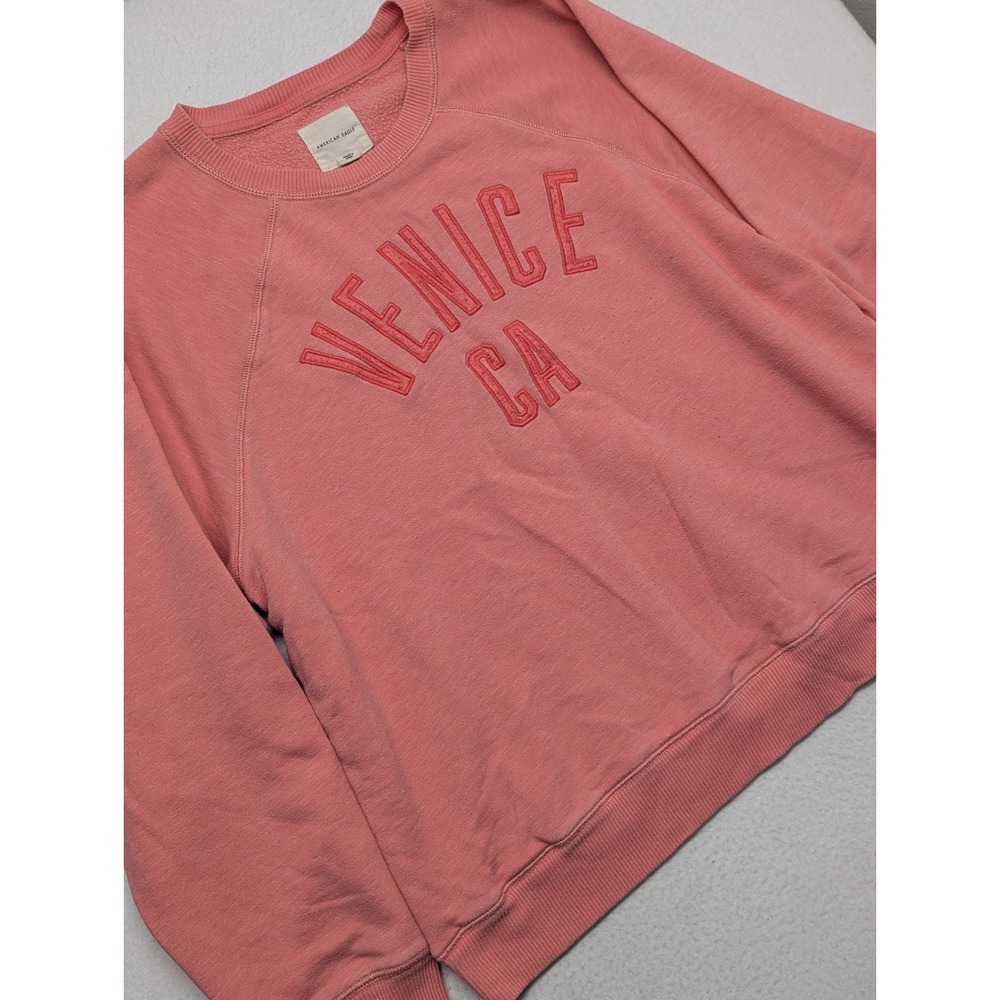 American Eagle Venice CA Graphic Sweatshirt Pink XL Raglan Pullover Fleece